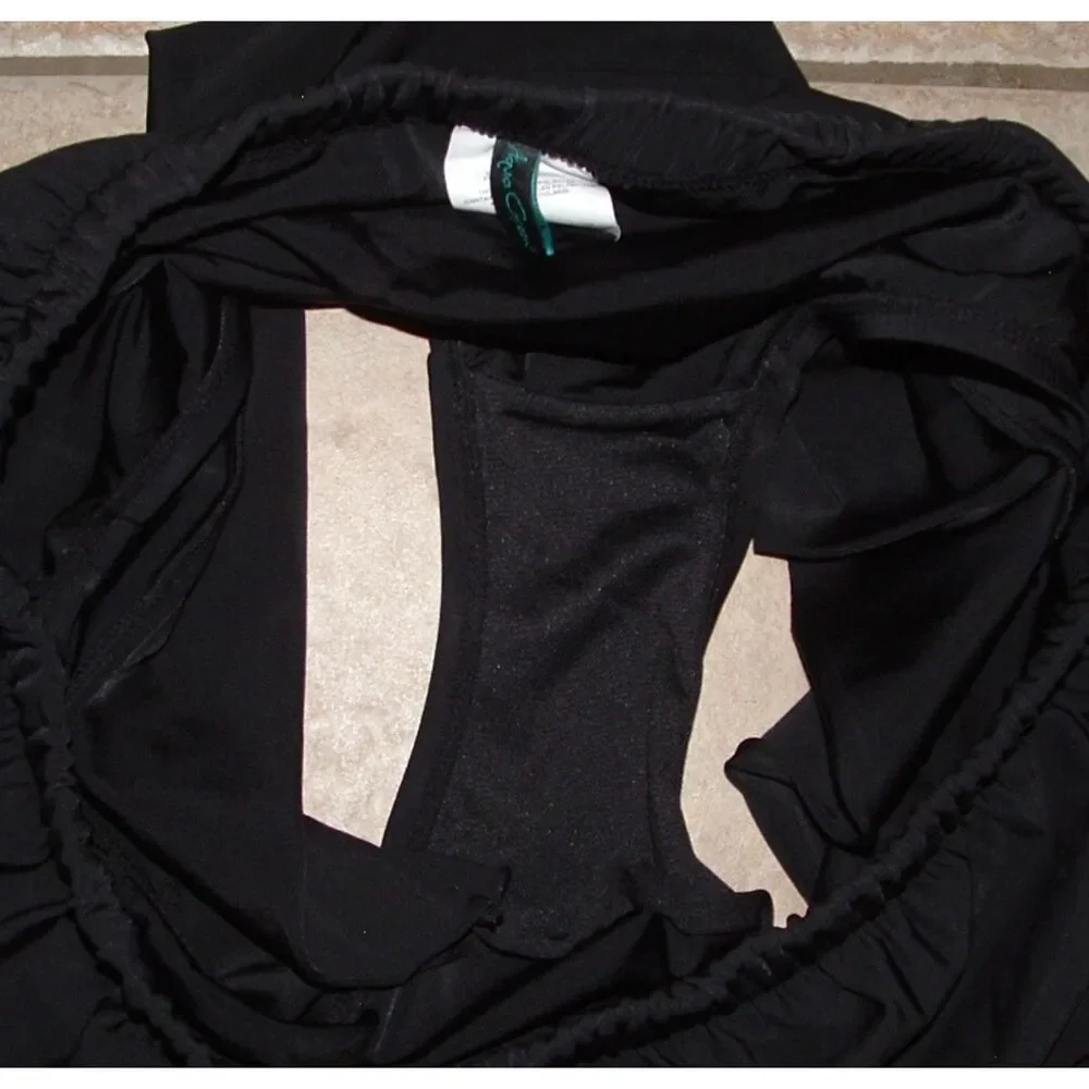 Black Plus Sz 16/18 Beach Pool Elastic Waist Swim Skirt Skort Bottoms AQUA GREEN - Picture 3 of 3